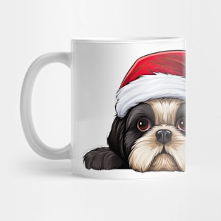 Christmas Peeking Shih Tzu Dog Mug